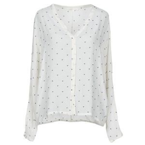 Maje Blue Eyelet Polka Dot Blouse